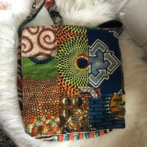 African fabric messenger computer bag